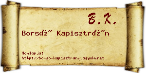Borsó Kapisztrán névjegykártya